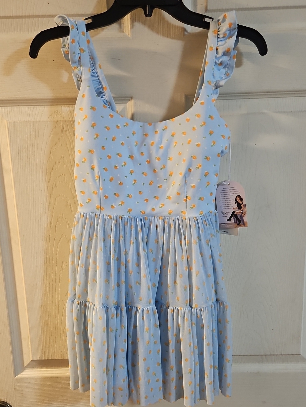 BLOGILATES BALLERINA RUFFLE ATHLETIC DRESS: BLUE/ORANGES: NEW WITH TAGS: SIZE S